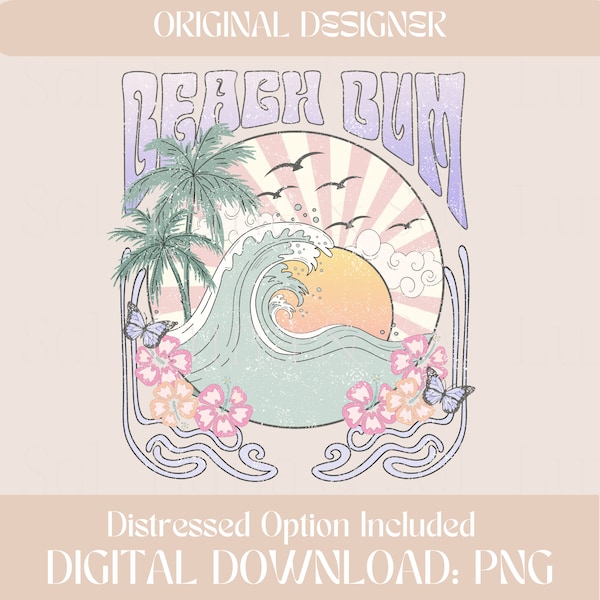 Beach Bum Summer Png,Retro Summer PNG for Sublimation,Coconut Girl png,Trendy summer Design,VSCO png,Cute Aesthetic,Aesthetic png