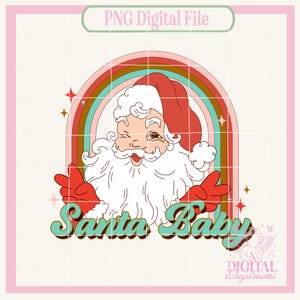 Retro Christmas png,Santa Baby png,Love Christmas PNG,Groovy Christmas Png,Cute Christmas png,Vintage