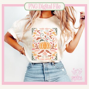 Fall Floral png,Fall design,Fall Png for Sublimation,Vintage Fall Design,Autumn Sublimation,Thanksgiving,October PNG,Pimpkin Patch png image 2
