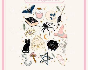 Halloween png,Halloween Doodles,Witchy Things png,Vintage png,Spooky Squad Png,Halloween Png,Skeleton Design,Spooky Season Png