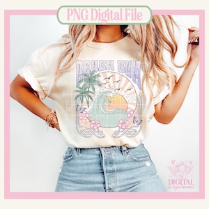 Beach Bum Summer Png,Retro Summer PNG for Sublimation,Coconut Girl png,Trendy summer Design,VSCO png,Cute Aesthetic,Aesthetic png image 2