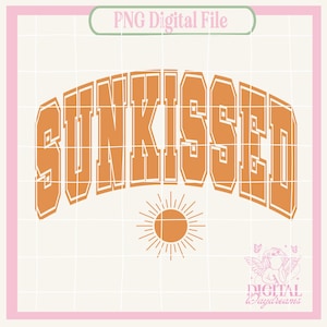 Zomer png voor sublimatie, Sunkissed png, Beach Babe, Coconut Girl png, trendy zomerontwerp, Varsity png, leuke esthetiek, esthetiek png