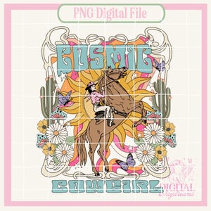 Cosmic Cowgirl PNG,Cowgirl,Retro Sublimations,Western PNG Sublimation,Shirt Design,Cowgirls PNG,Country Tshirt Design,Country png