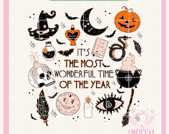 Halloween Sublimation Design,Retro Halloween Doodles png,Vintage Halloween png,Witchy png,POD Design,Halloween PNG,Fall Png