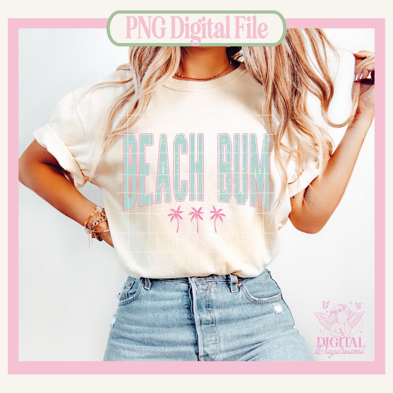 Retro Sommer PNG für Sublimation, Beach Babe, Kokosnuss Mädchen PNG, Vintage Sommer PNG, Trendy Sommer Design, VSCO PNG, Niedliche Ästhetik Bild 2