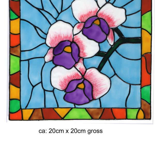 Window Color Window Sticker Mosaic Flower Violet 358