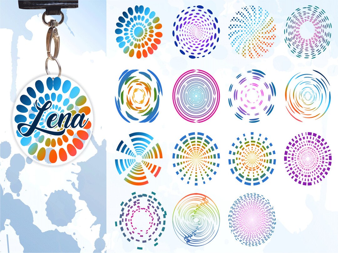 Keychain Monogram Svg Bundle, Keychain Template, Keychain SVG ,round ...
