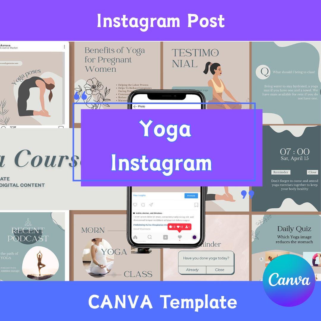 Yoga Instagram Templates: 90+ Editable Social Media Posts (canva ...