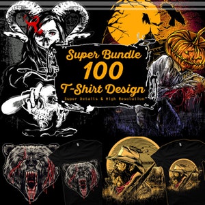 Trendy T-Shirt Design Bundle: 100+ Editable EPS Vector Graphics (Instant Download