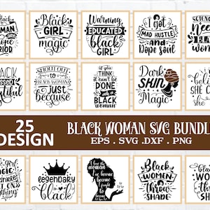 Black Woman SVG Bundle: Afro Queen Silhouette Designs (Digital Download)