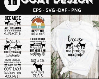 Goat SVG Bundle, Charming Farm Animal Designs for Shirts & Crafts, Perfect Gift for Goat Lovers and Owners