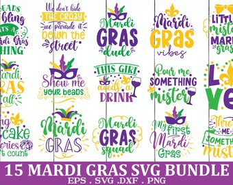 Mardi Gras SVG-bundel: carnaval masker clipart (SVG, PNG)