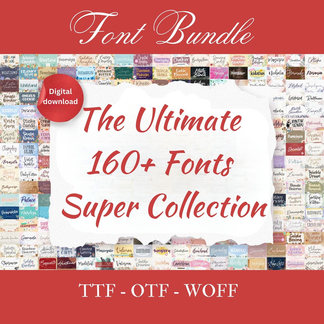 Compatible Font Ultimate 160+ Fonts Bundle | Handwritten, Calligraphy & Script Fonts ...