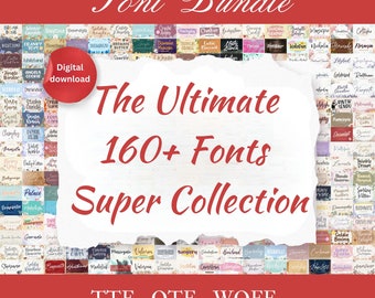 160+ Fonts Bundle: Handwritten, Calligraphy & Script - Cricut, Canva, Procreate