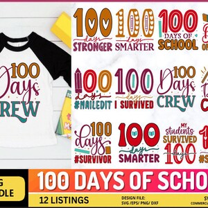 100 Days Of School Svg Bundle, 100 Days Of School PNG, 100th Day Of School, 100 Days Of Hearts Shirt, Girls 100th Day, 100 Day School Svg
