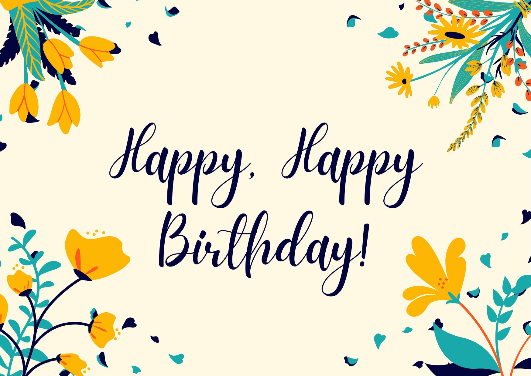 Yellow Happy Happy Birthday - Etsy