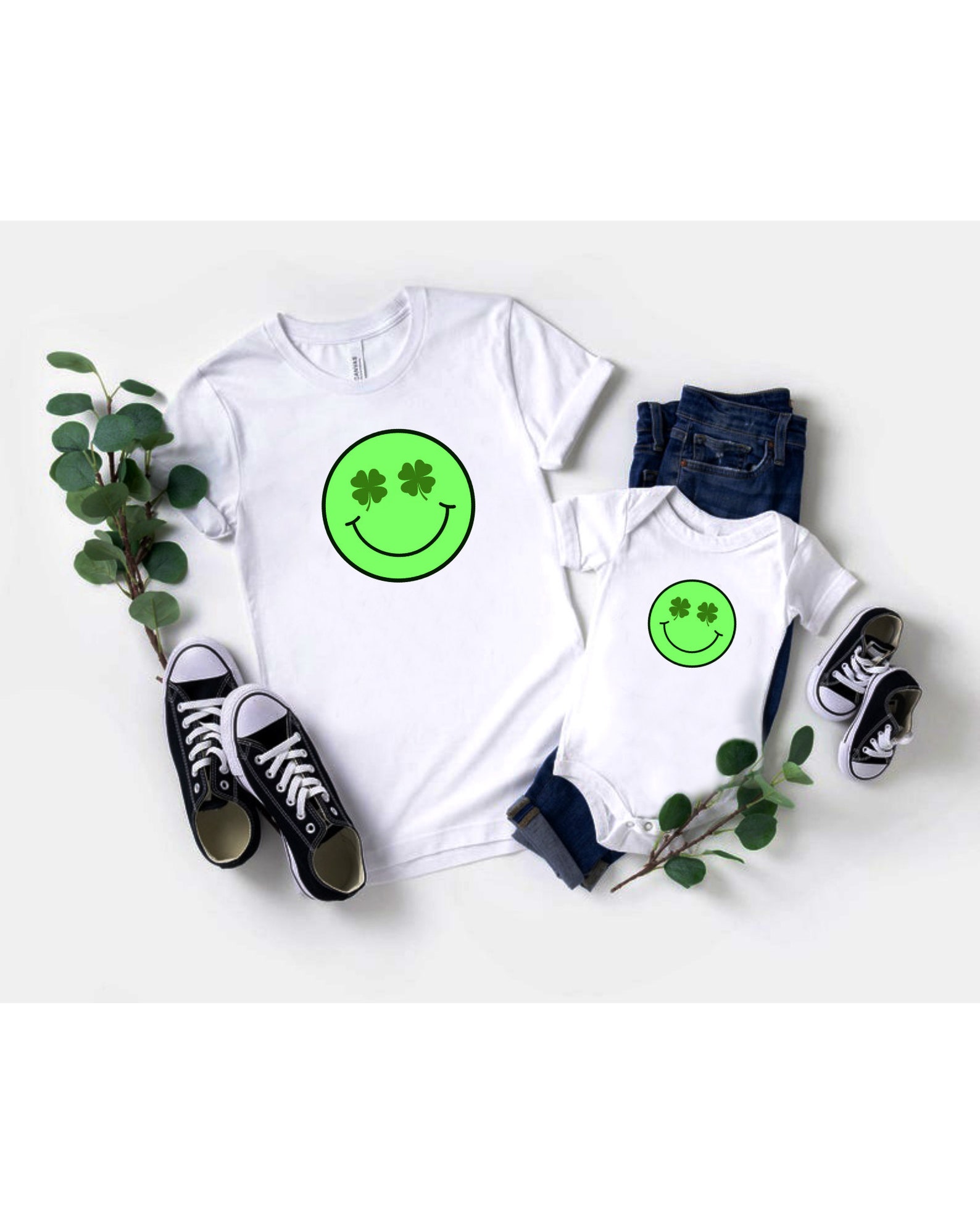 Green Smiley Face Png, Four Leaf Clover Smiley Face Png, Green Happy ...