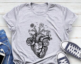 nursing report sheet cardiac Floral Heart Tee Shirt, Doctor Shirt, Nurse Shirt, Heart Surgery, Flowers Heart Shirt, Cardiac Shirt, Cardiac Nurse,Christmas Gift For Nurse