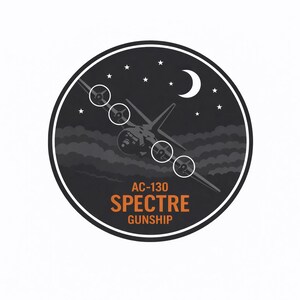 AC-130 Gunship Night Patch Decal
