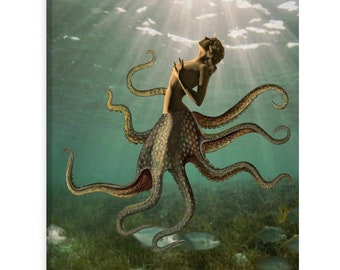 Mermaid Octopus Canvas Gallery Wraps