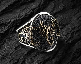 925 sterlingzilveren schorpioenring, astrologische dierenriemsieraden