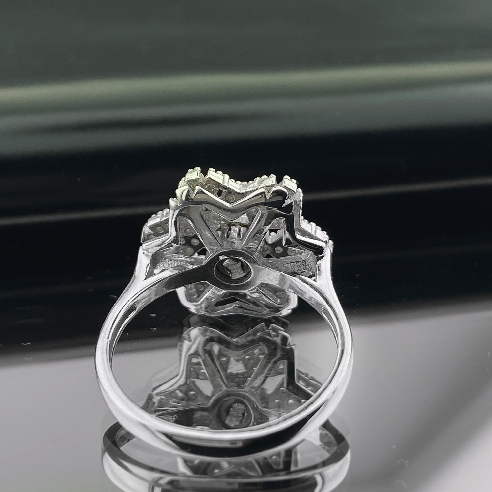 Anello Antistress A Fiocco Di Neve Con Zirconi, Aperto Regolabile, Gioiello Spinner Per Ansia, Regalo Natale Donna