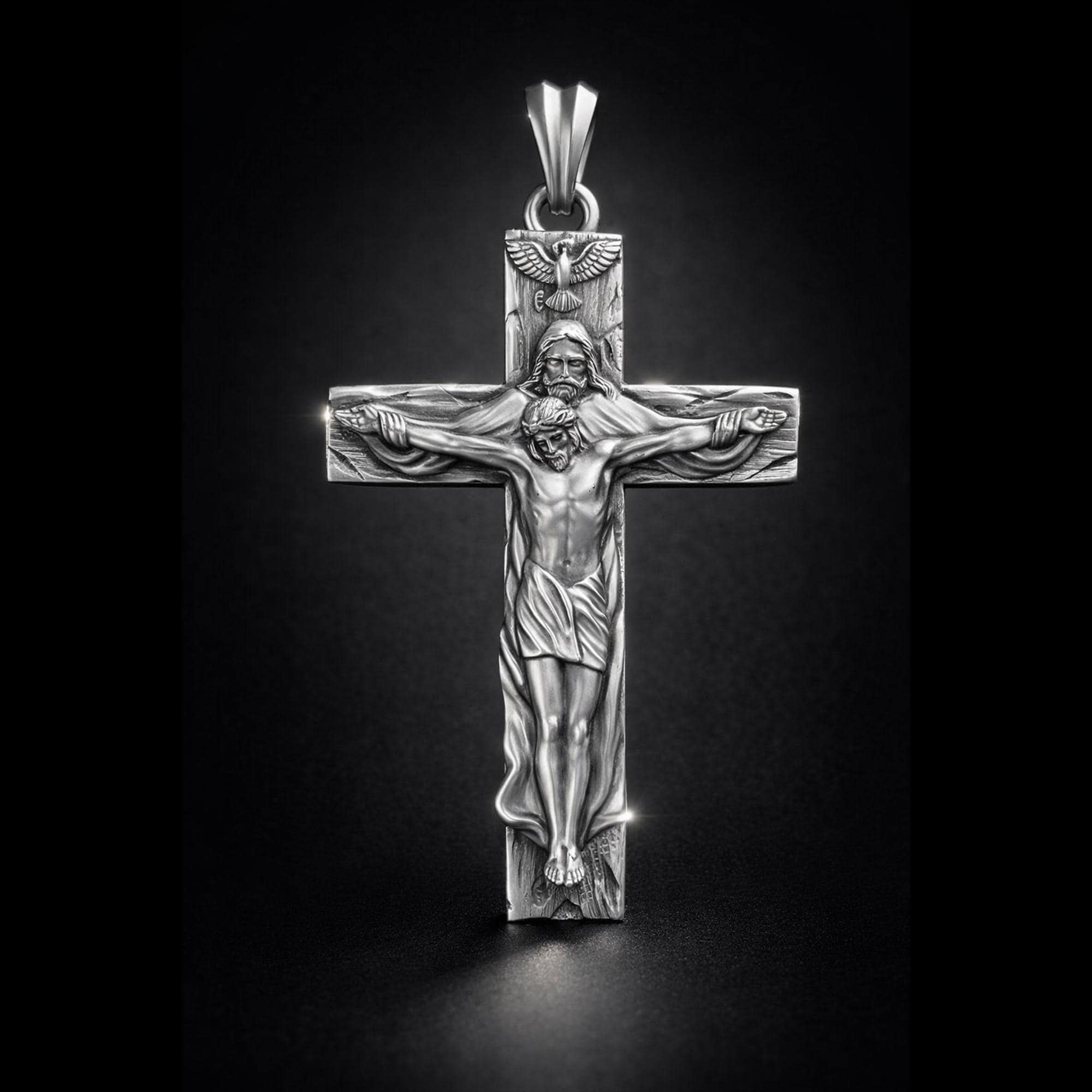 Crucifix Pendant 925 Sterling Silver Cross Necklace,detailed Jesus ...