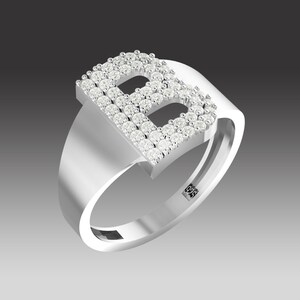 CRIMIE LETTER RIBBON SILVER RING BIG 15（Sterling Silver Big