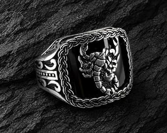 Sterlingzilveren ring schorpioen, schorpioen sterrenbeeld astrologie sieraden