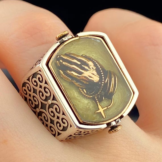 Christian Prayer Ring,virgin Mary Religious Jewelry, 925 Sterling