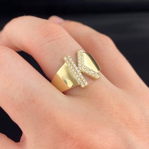 Personalized Initial Ring •Silver Custom Ring • Sterling Silver Letter Ring •Signet Initial Ring •Dainty Initial Jewelry •Personalized Gift