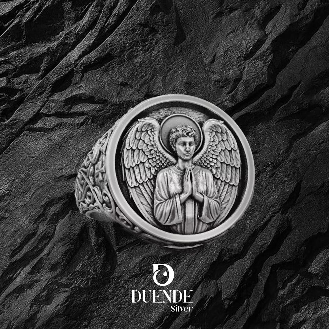 True Angel Rings Angel Guardian Silver Ring,archangel Signet Ring,religious Jewelry Ring ...