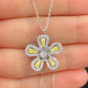 Anxiety necklace,Flower necklace,Sterlin Silver Fidget necklace,Anti Stress necklace,Flower necklace,Flower necklace,Gift For Her