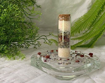 Health Energy Vial - Herbs, Crystals, Salts - Manifestation Jar - Spell Bottle - Witch&#39;s Bottle - Herbalism - Healing Crystals - Health