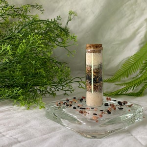 Protection Energy Vial - Herbs, Crystals, Salt - Manifestation Jar - Spell Bottle - Witch Bottle - Herbalism - Healing Crystals - Protection