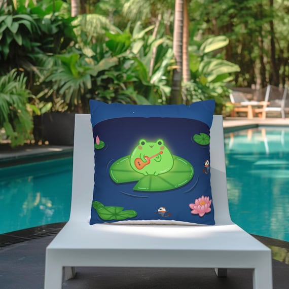 Frog on Lilypad Pillow, Custom Pillow, Frog Gifts, Frog Pillow Cover, Cute  Throw Pillow, Frog Lover Gift, Personalized Cottagecore Pillow 