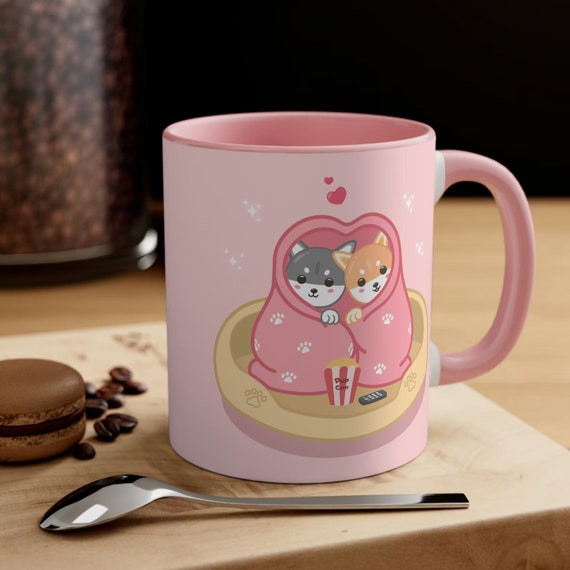 Cute Dog Mug, Shiba Inu Kawaii Puppy Mug, Valentine Gift Personalized Mug, Dog Lover Custom Mug, Cute Animals Coffee Cup, Cute Mug Handmade