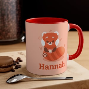Custom Red Panda Mug, Cute Mug Handmade, Coffee Ceramic Mug, Panda Gift, Red Panda Mug, Kawaii Mug Aesthetic, Personalized Mugs for Kids