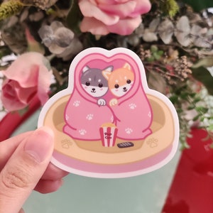 Kawaii Shiba Inu & Husky Sticker: Waterproof Vinyl Puppy Decal