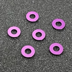 Washer, anodized aluminum, pink, 13mm double-sided flat round