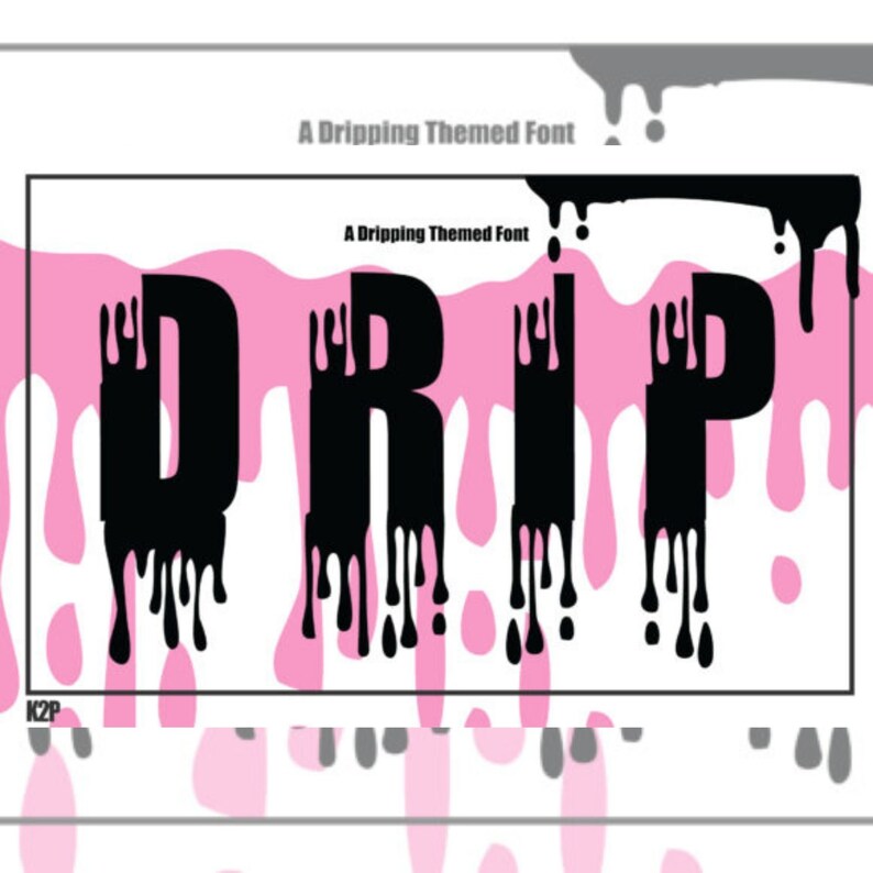 Drip Font Digital Drip Font Dripping Letters Font Canva Etsy