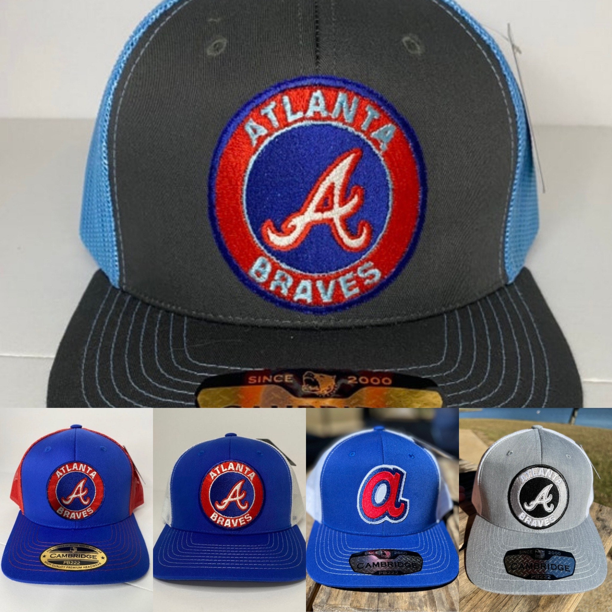 Vintage American Needle Atlanta Braves Plain Logo Snapback Hat MLB