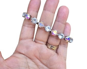 Wuv, Twu Wuv, Crystal and Crystal AB, Aurora Borealis, Tennis Bracelet, Wedding Jewelry, Gift for Her
