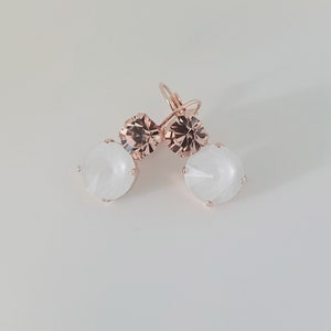 Custom 12/8MM Gum Drop Crystal Earrings, Pick your colors