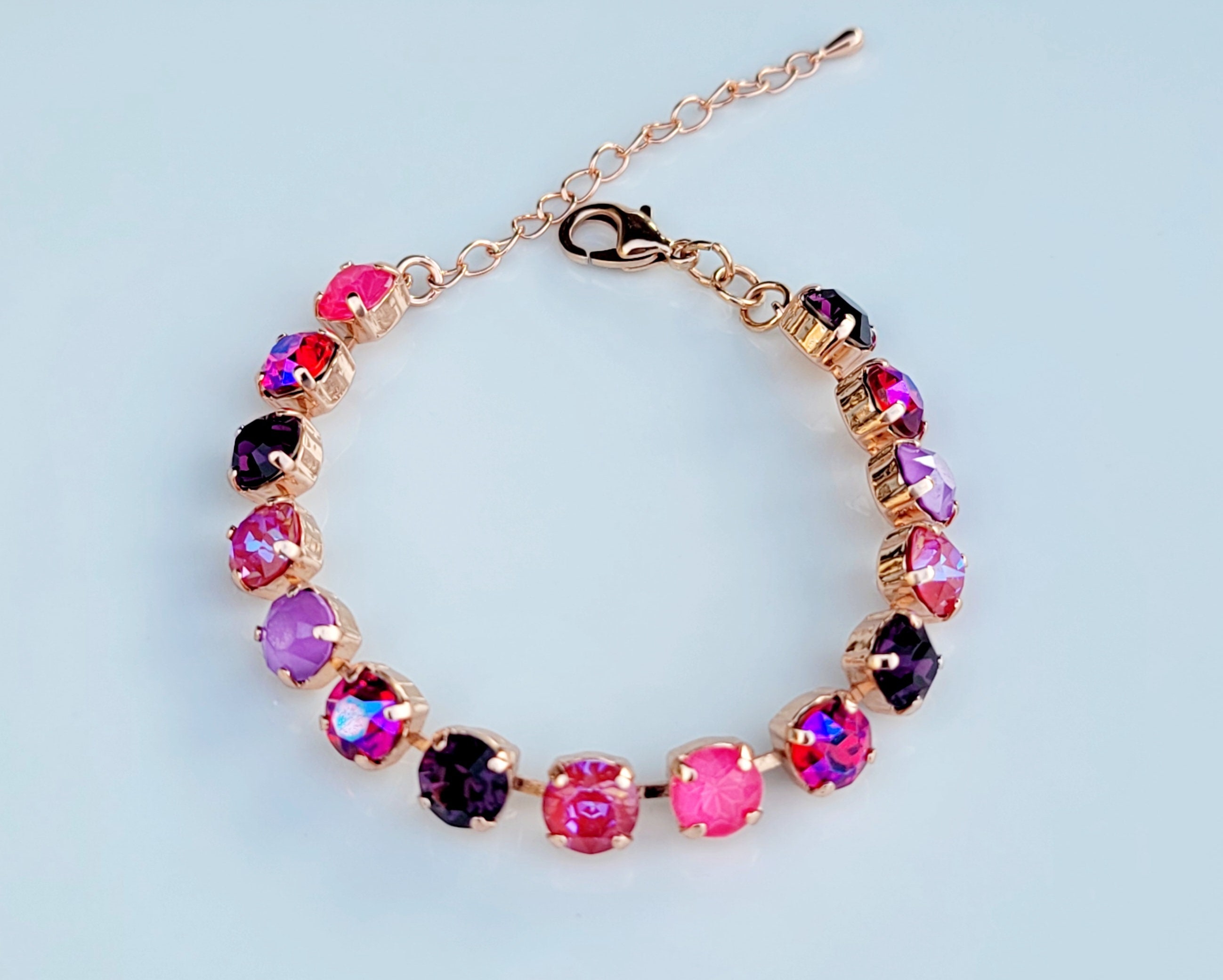 Lisa Marie Jewelry 8mm Swarovski Crystal Tennis Bracelet - Rose AB