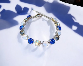 Dallas Cowboys Bracelet, Blue, Silver, White, Sport Jewelry, Football, NFL, College gift, Adjustable