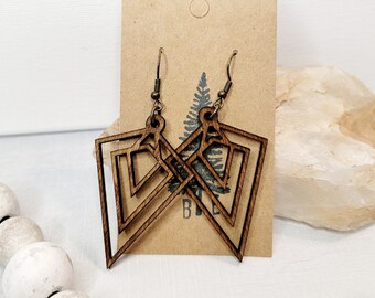 Jewelry Wooden Earring Handmade Boho/Geometric Nickel Free