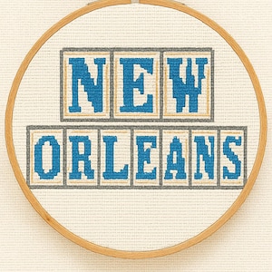 New Orleans Street Tile Cross Stitch Font - PDF Pattern