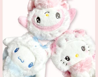 Sanrio Milky Koneko Series Mini Plush | Hello Kitty My Melody Cinnamoroll Plush Toy | Kawaii Cat Doll