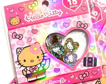 Hello Kitty Gyaru Crystal Sticker Set | Kawaii Deco Sticker Flakes | Japanese Sanrio Sticker Pack